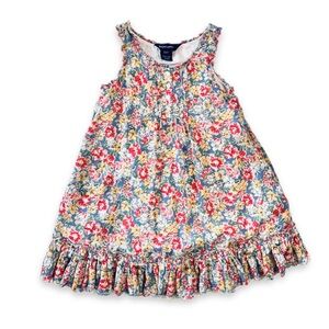 Ralph Lauren Ditsy Floral Sun Dress Sleeveless Ruffle Pintuck A-Line Toddler